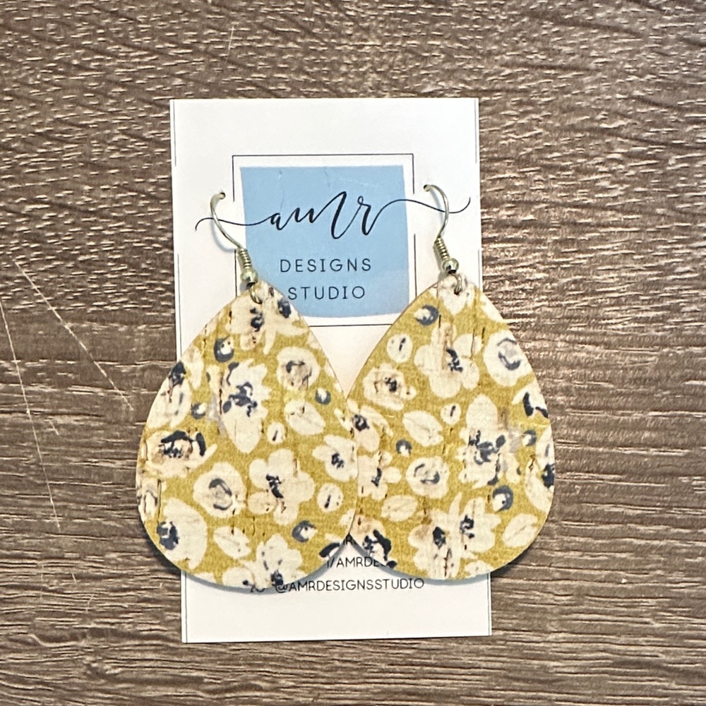 AMR Designs Studio Yellow Floral Earrings